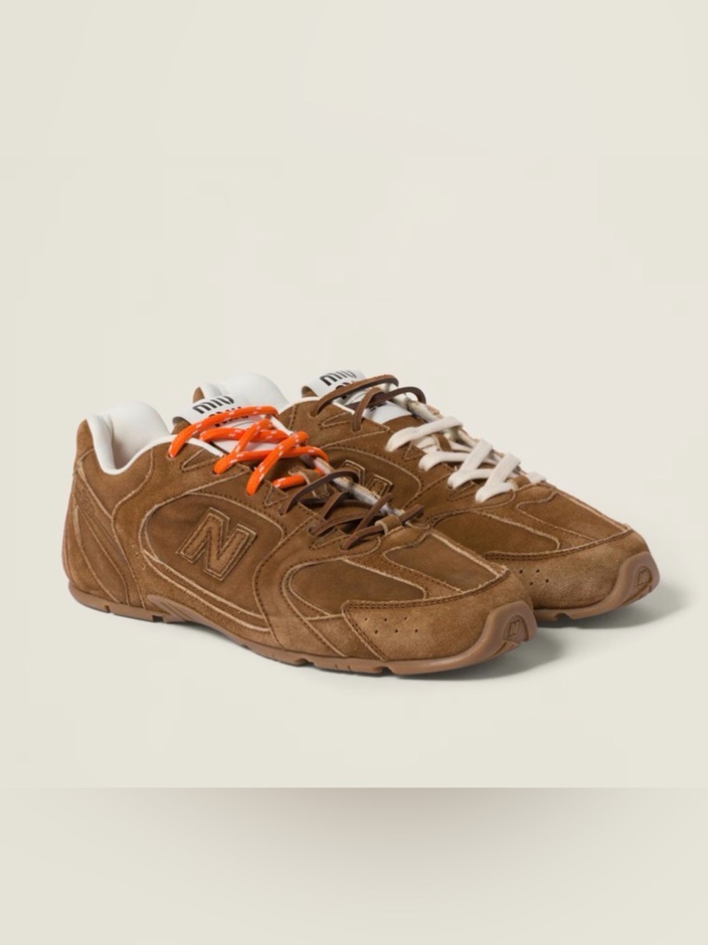New Balance x Miu Miu 530 SL Suede Sneakers Cinnamon Size 38 EU